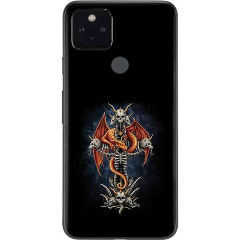 Gothic Dragon & Skull Cross by Sarah Richter Google Pixel 5a Skin